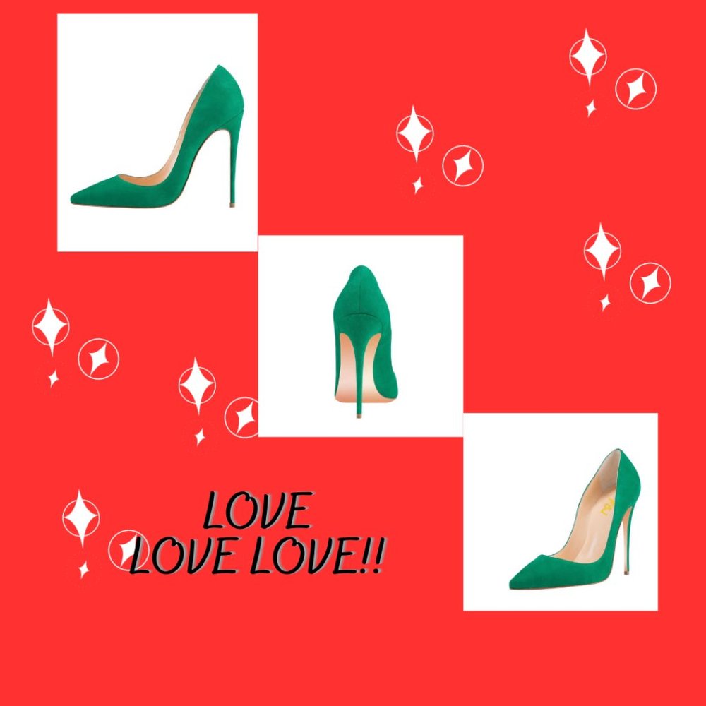 Green Pointy Toe Stiletto Heels Dress Shoes Suede Pumps